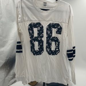 Long Sleeved Pink- Victoria’s Secret #86 White Top